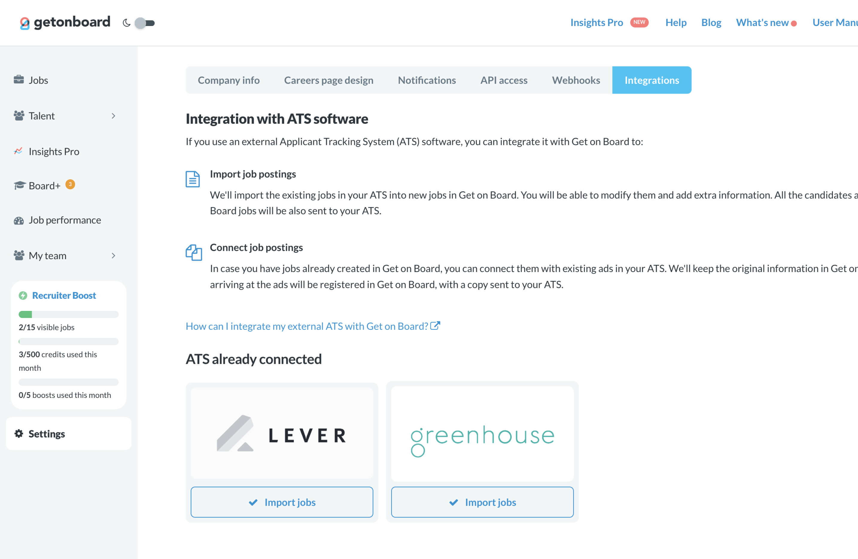 API and integrations